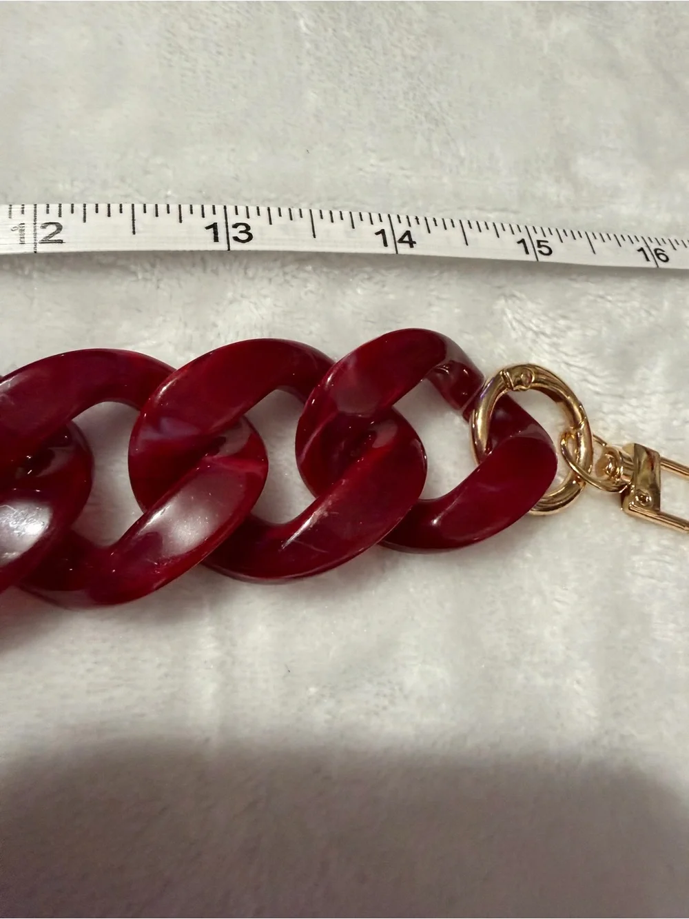 Red Acrylic Chain Keychain or Purse Charm Accent